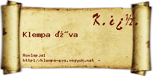 Klempa Éva névjegykártya