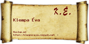 Klempa Éva névjegykártya