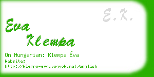 eva klempa business card